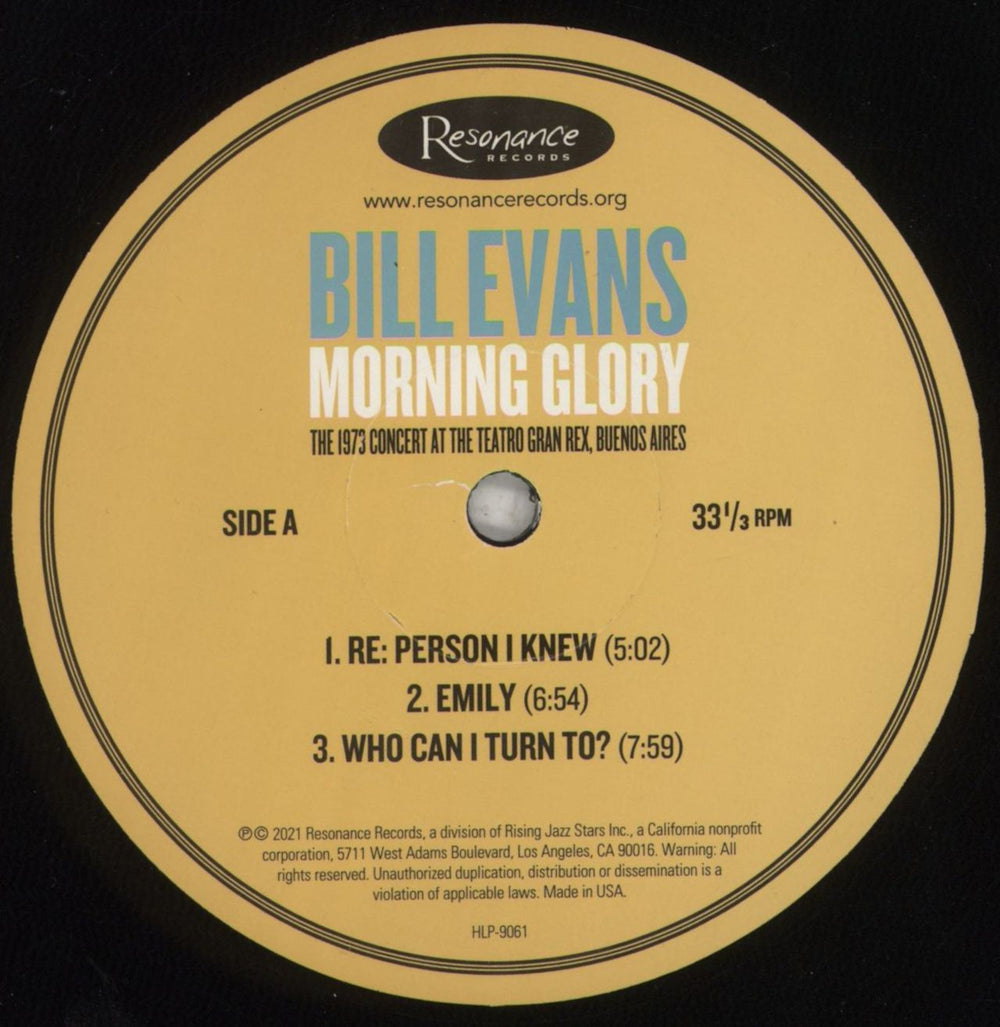 Bill Evans (Piano) Morning Glory: The 1973 Concert At The Teatro Gran Rex, Buenos Aires - RSD '22 - 180 Gram US 2-LP vinyl record set (Double LP Album) BLV2LMO852064