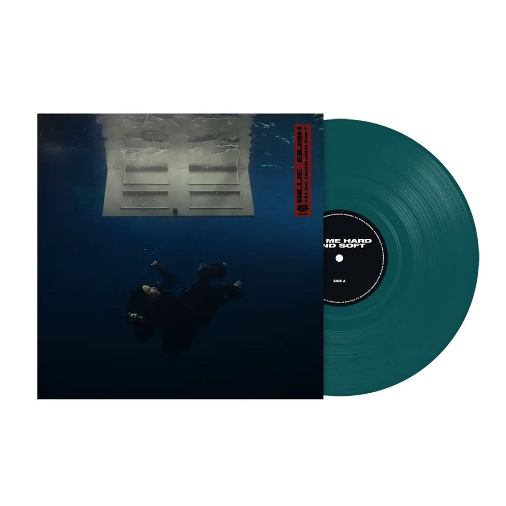 Billie Eilish Hit Me Hard And Soft - Sea Blue Vinyl + Title Sticker UK vinyl LP album (LP record) 602465270525