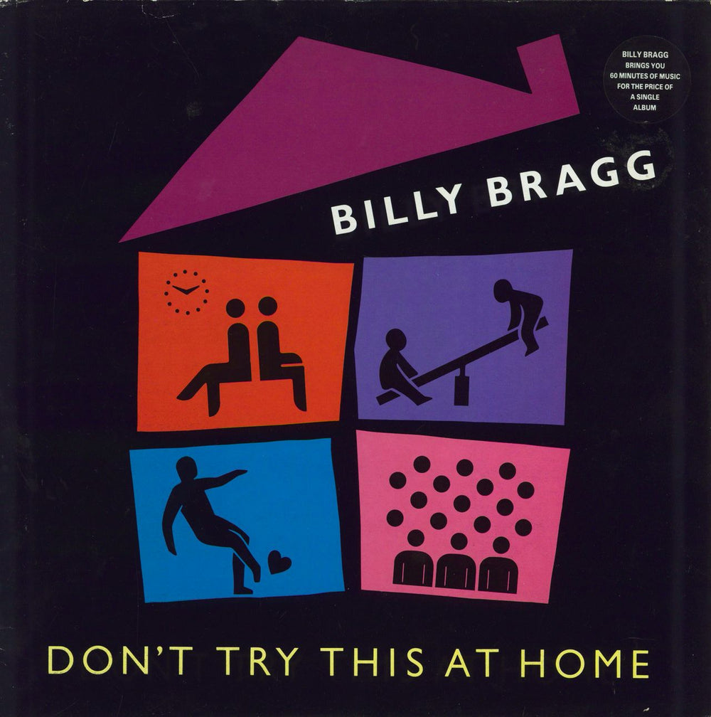 Billy Bragg Don't Try This At Home - Hype Stickered Sleeve UK 2-LP vinyl record set (Double LP Album) 828279-1