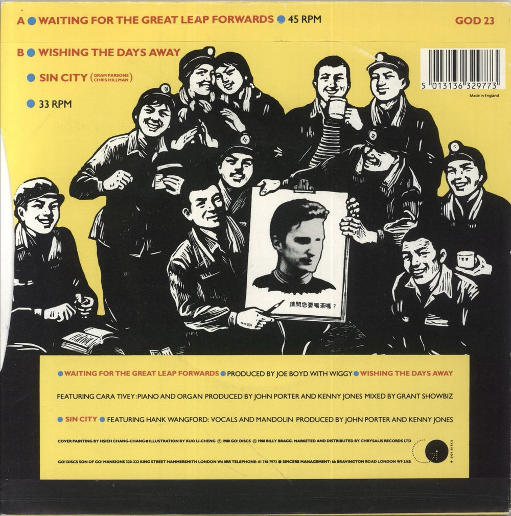 Billy Bragg Waiting For The Great Leap Forwards UK 7" vinyl single (7 inch record / 45) 5013136329773