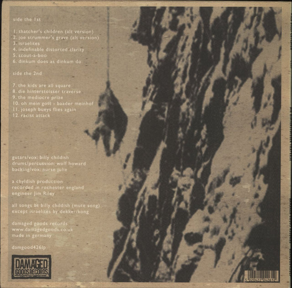 Billy Childish Die Hinterstoisser Traverse - Orange Vinyl UK vinyl LP album (LP record) 5020422042612