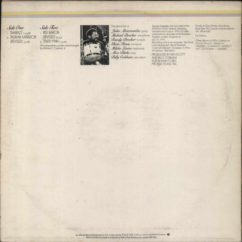 Billy Cobham Shabazz UK vinyl LP album (LP record)