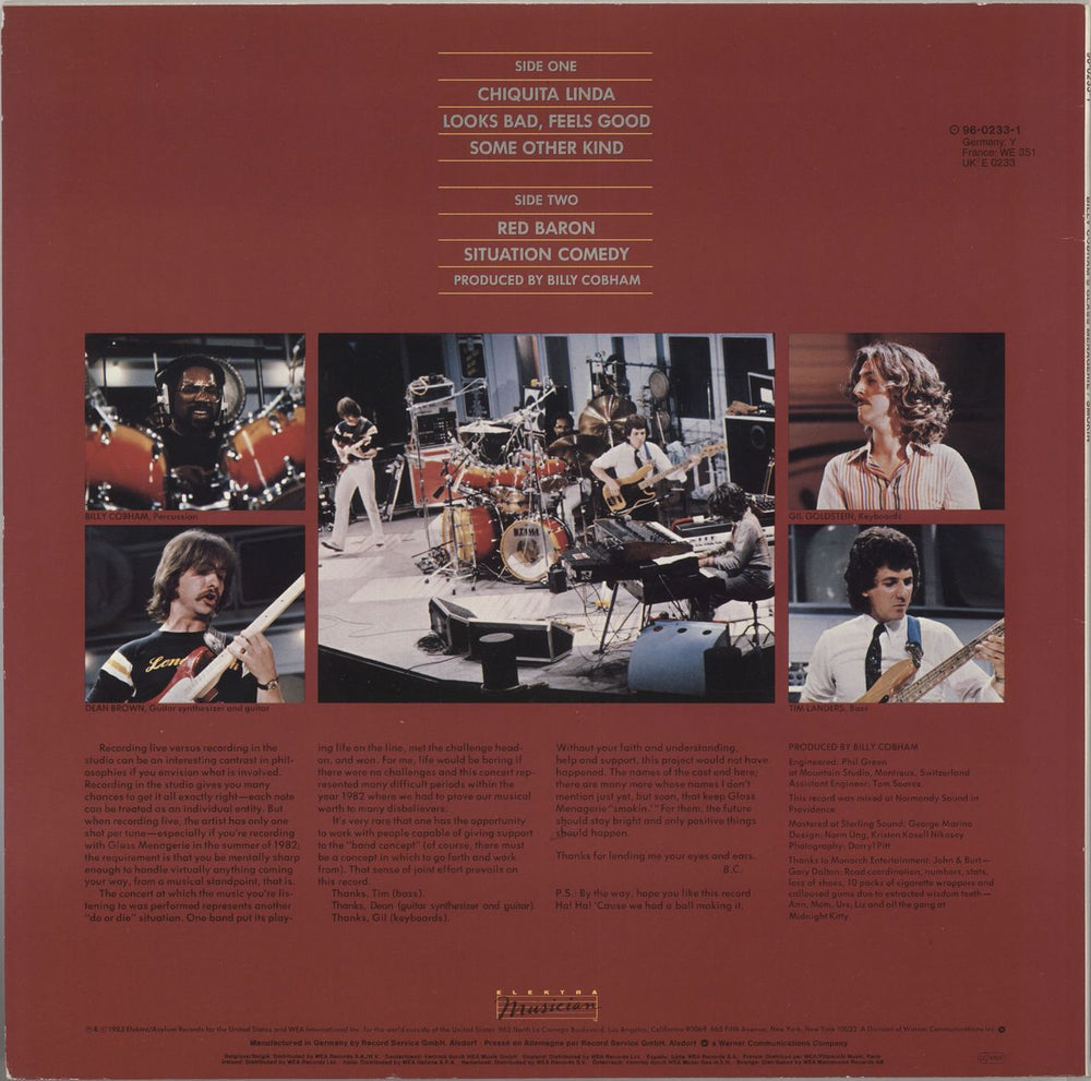 Billy Cobham Smokin' German vinyl LP album (LP record)