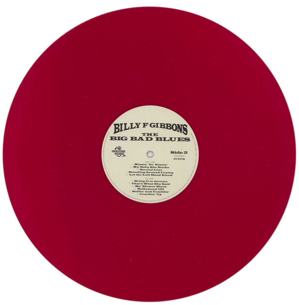 Billy F. Gibbons The Big Bad Blues - Red Vinyl UK vinyl LP album (LP record) ZJ6LPTH849601