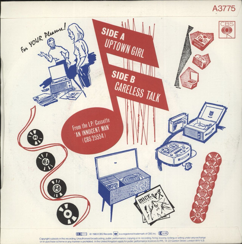 Billy Joel Uptown Girl - Graphic Sleeve - Solid UK 7" vinyl single (7 inch record / 45)