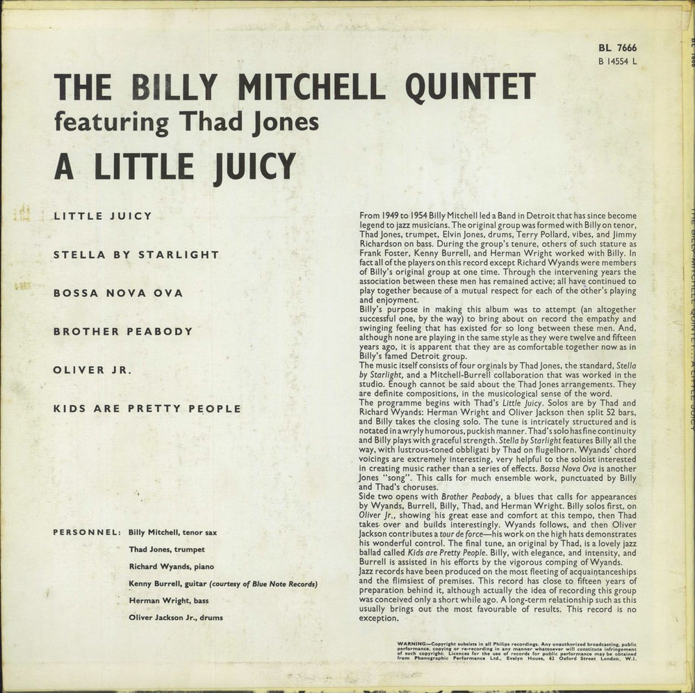 Billy Mitchell A Little Juicy UK vinyl LP album (LP record)