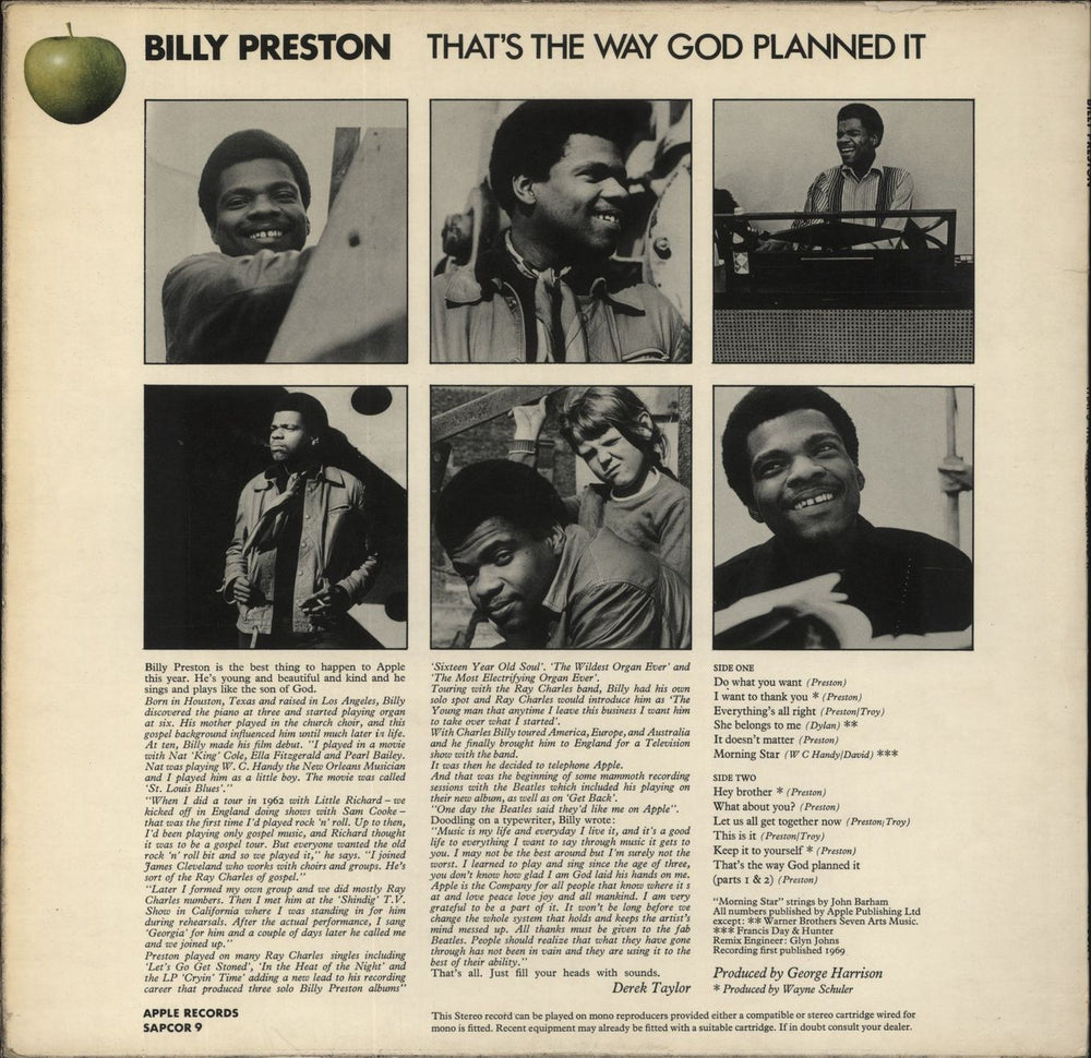 Billy Preston That's The Way God Planned It - EX UK vinyl LP album (LP record)