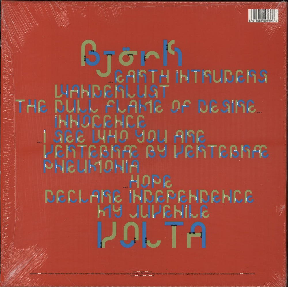 Björk Volta - Coloured Vinyl - shrink UK 2-LP vinyl record set (Double LP Album) 5016958998660