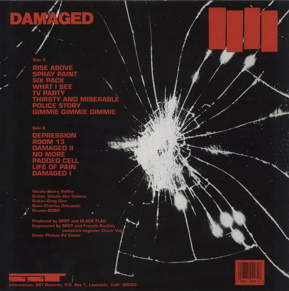 Black Flag Damaged US vinyl LP album (LP record) 018861000718