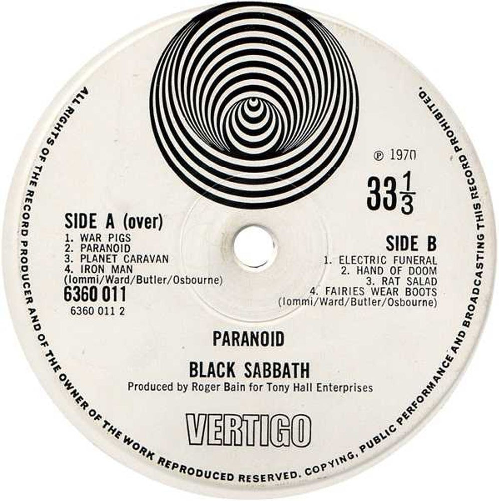 Black Sabbath Paranoid - 2nd - EX UK vinyl LP album (LP record)