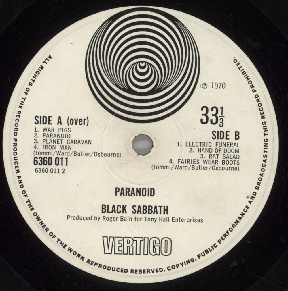 Black Sabbath Paranoid - 2nd - VG UK vinyl LP album (LP record) BLKLPPA629164