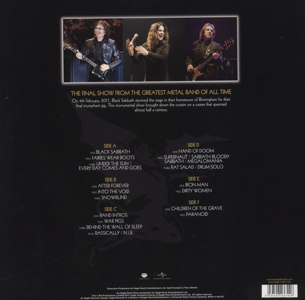 Black Sabbath The End - 180 Gram Vinyl UK 3-LP vinyl record set (Triple LP Album) 5034504167926