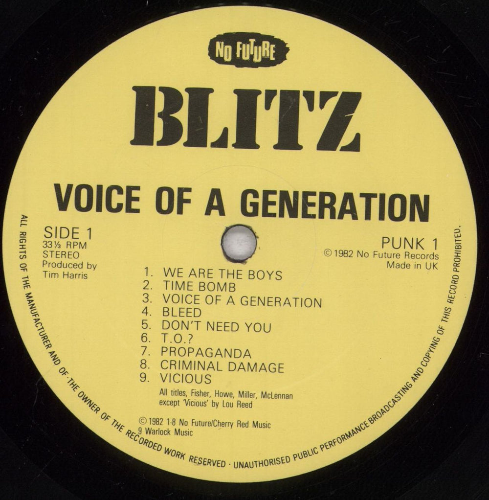 Blitz Voice Of A Generation + Inner - EX UK vinyl LP album (LP record) BLILPVO837167