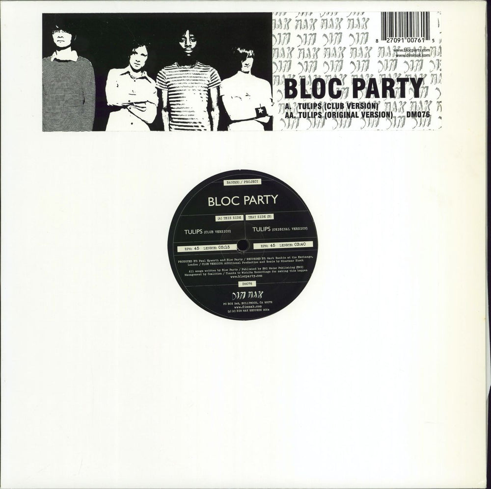 Bloc Party Tulips US 12" vinyl single (12 inch record / Maxi-single) DM076