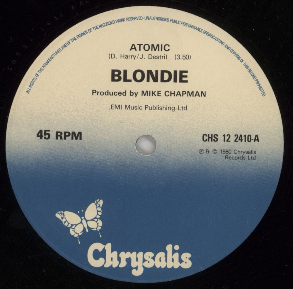 Blondie Atomic UK 12" vinyl single (12 inch record / Maxi-single) BLO12AT736601