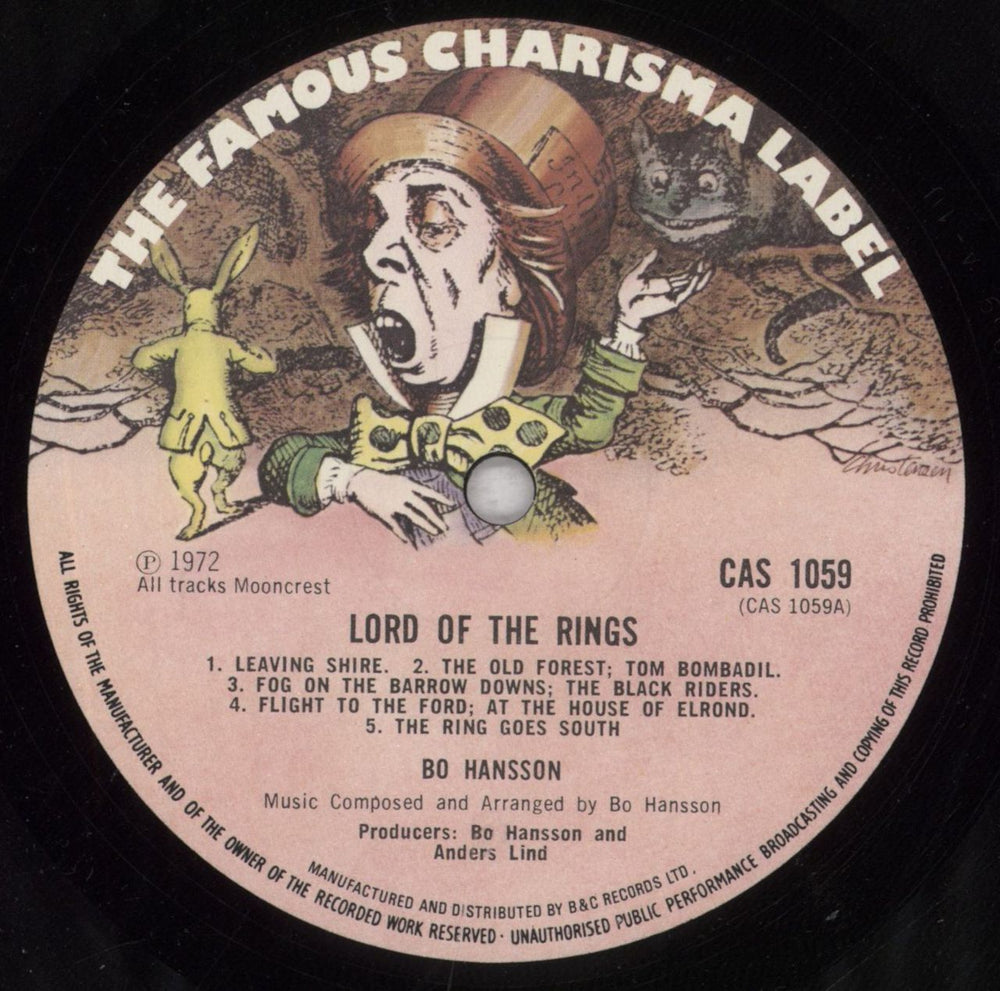 Bo Hansson Lord Of The Rings - 1st  - EX UK vinyl LP album (LP record) BOHLPLO847415