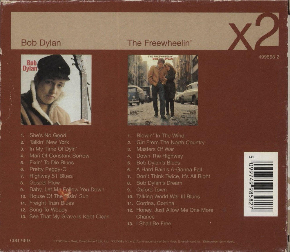 Bob Dylan Bob Dylan / The Freewheelin' UK 2 CD album set (Double CD) 5099749985827