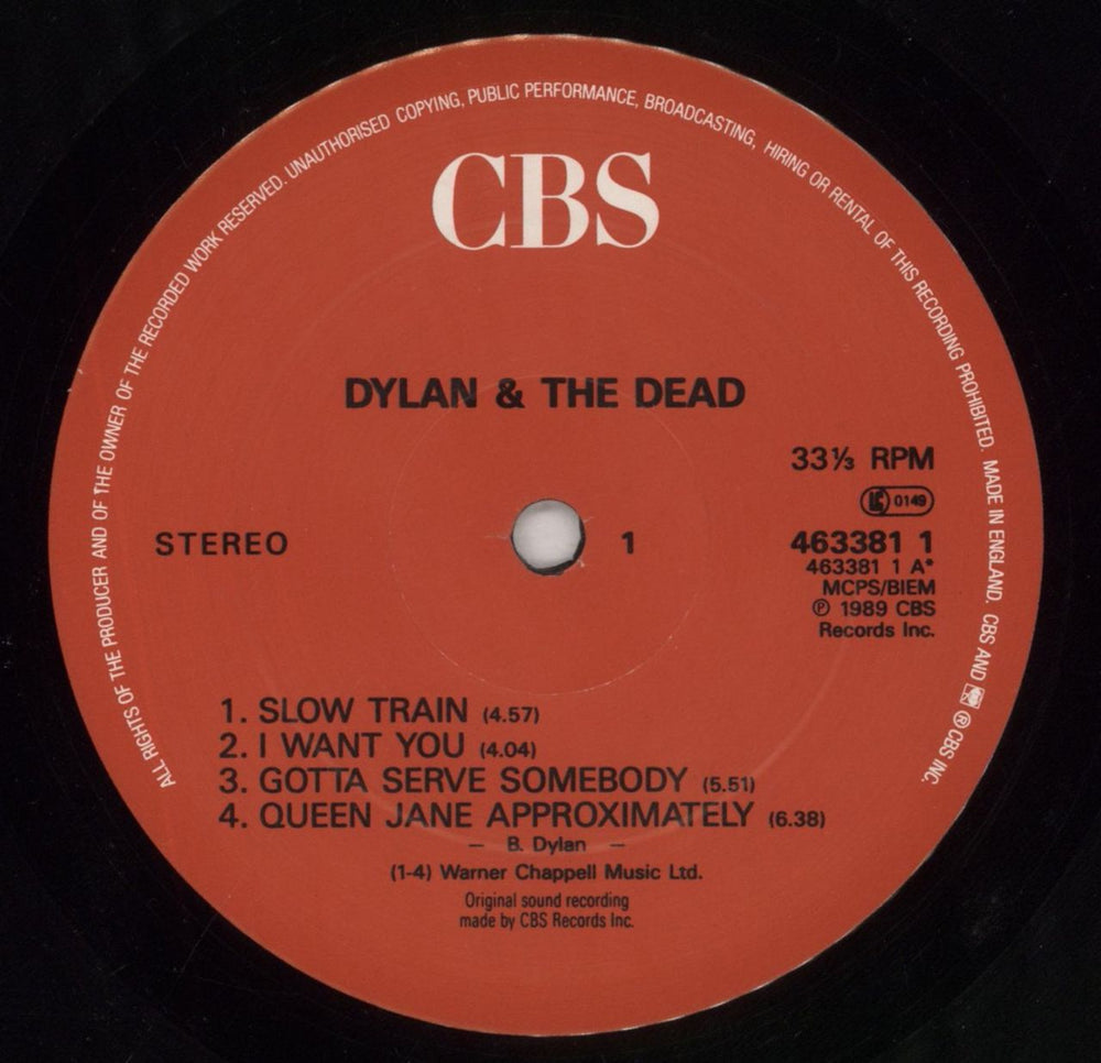 Bob Dylan Dylan & The Dead - EX UK vinyl LP album (LP record) DYLLPDY712811