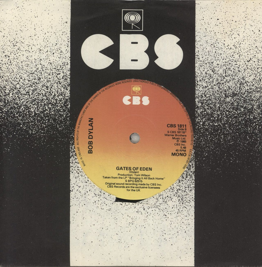 Bob Dylan Like A Rolling Stone UK 7" vinyl single (7 inch record / 45) CBS1811