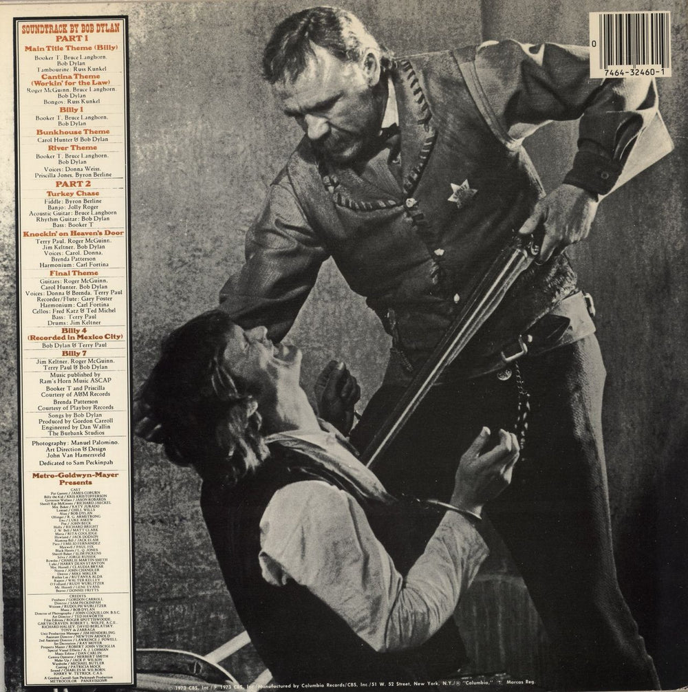 Bob Dylan Pat Garrett & Billy The Kid US vinyl LP album (LP record) 07464324601