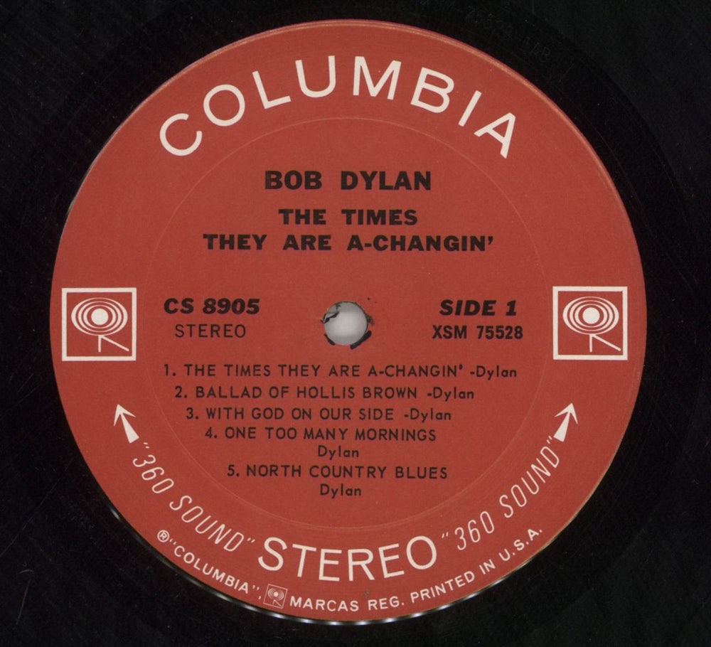 Bob Dylan The Times They Are A-Changin' - Two Eye label - Shrink US vinyl LP album (LP record) DYLLPTH863480