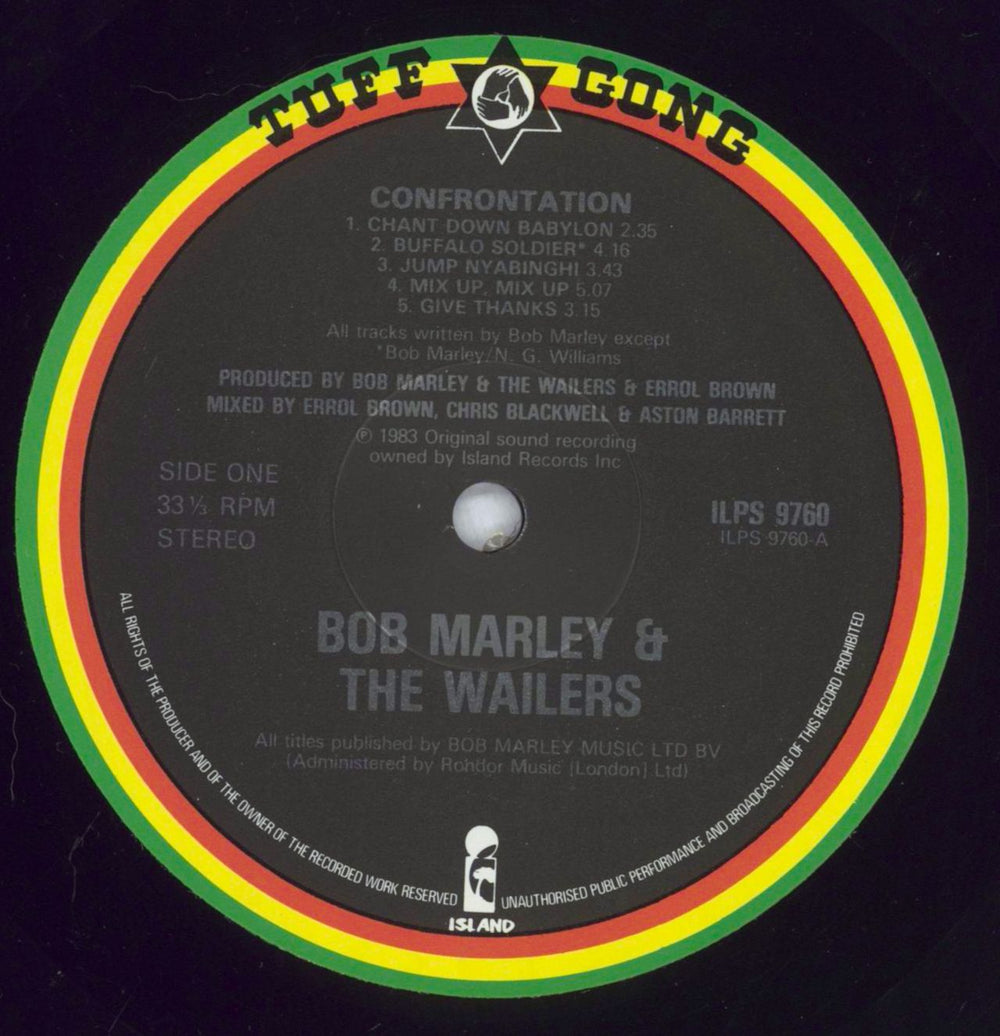 Bob Marley & The Wailers Confrontation UK vinyl LP album (LP record) BMLLPCO828531