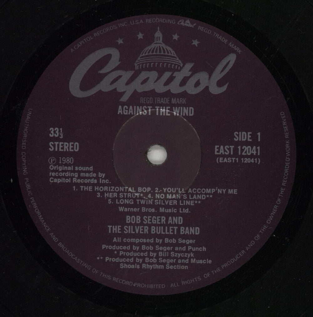 Bob Seger Against The Wind UK vinyl LP album (LP record) SEGLPAG285068