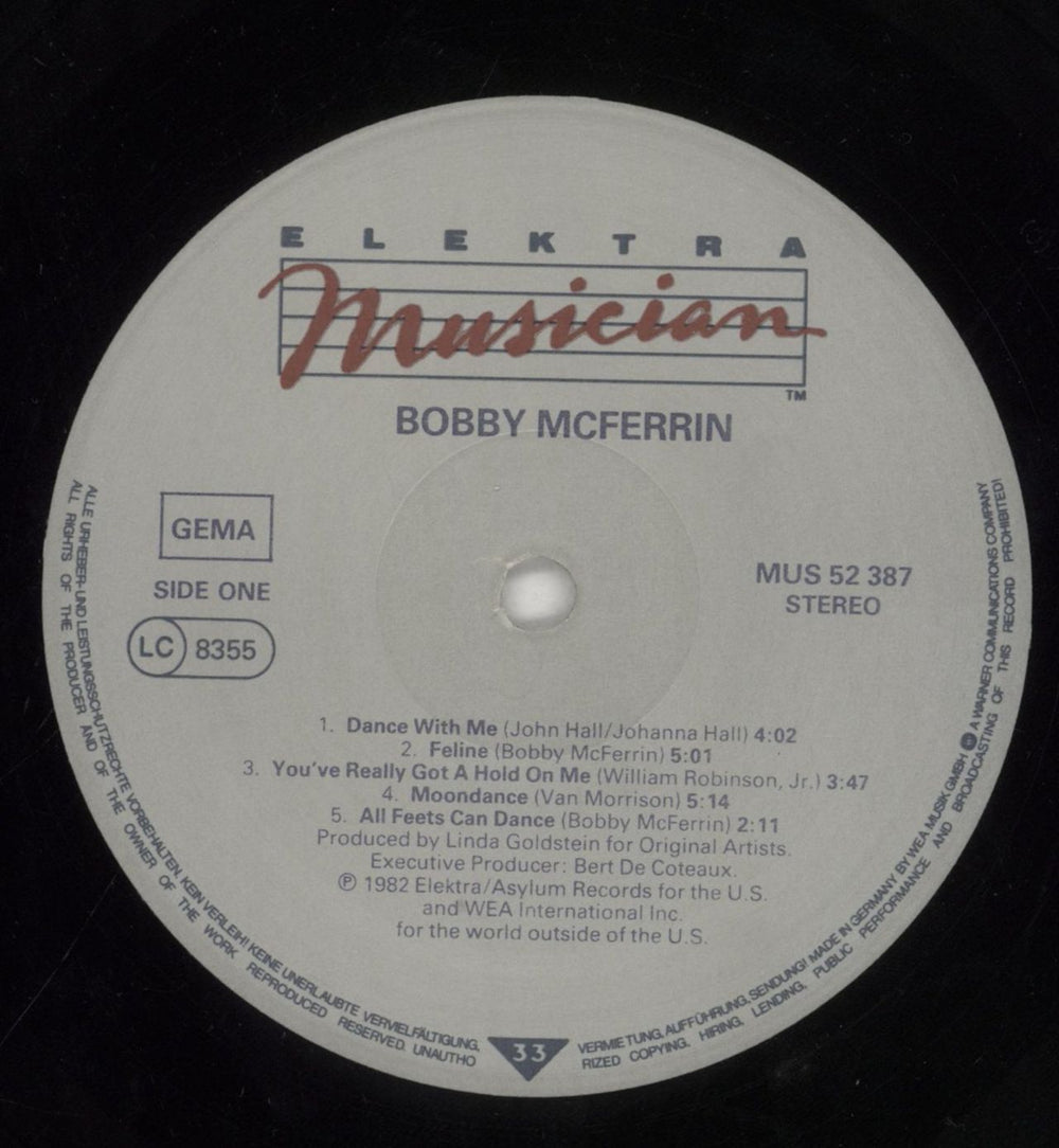 Bobby McFerrin Bobby McFerrin German vinyl LP album (LP record) BMCLPBO501346