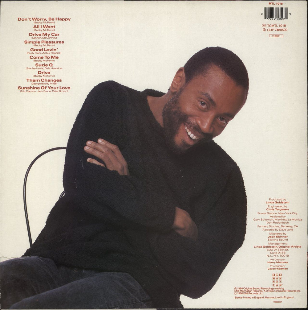 Bobby McFerrin Simple Pleasures UK vinyl LP album (LP record) 077774805919