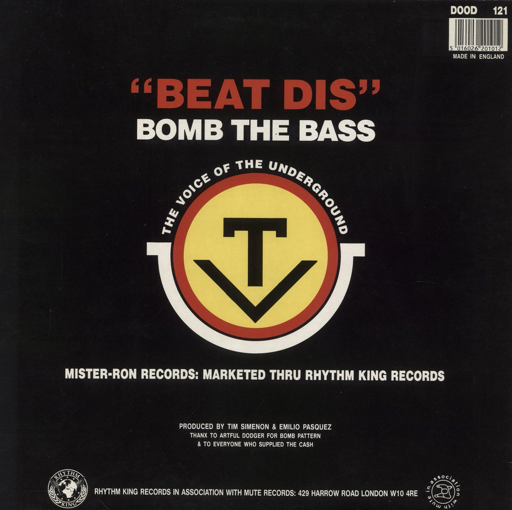 Bomb The Bass Beat Dis UK 12" vinyl single (12 inch record / Maxi-single) 5016026201012