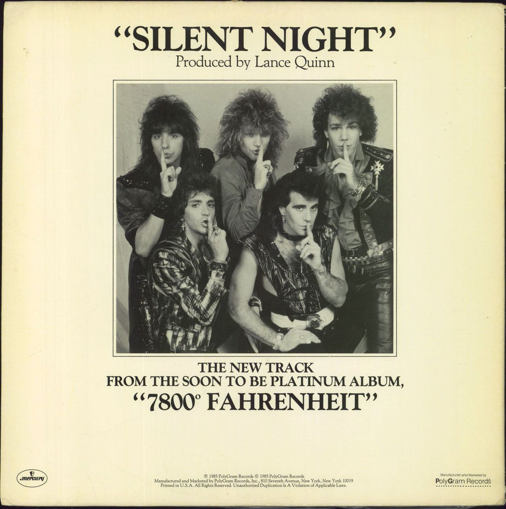 Bon Jovi Silent Night - EX US Promo 12" vinyl single (12 inch record / Maxi-single)