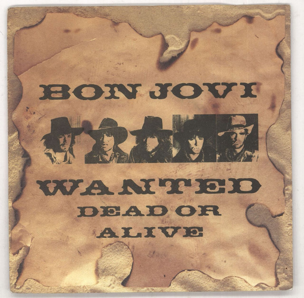 Bon Jovi Wanted Dead Or Alive UK 7" vinyl single (7 inch record / 45) JOV1