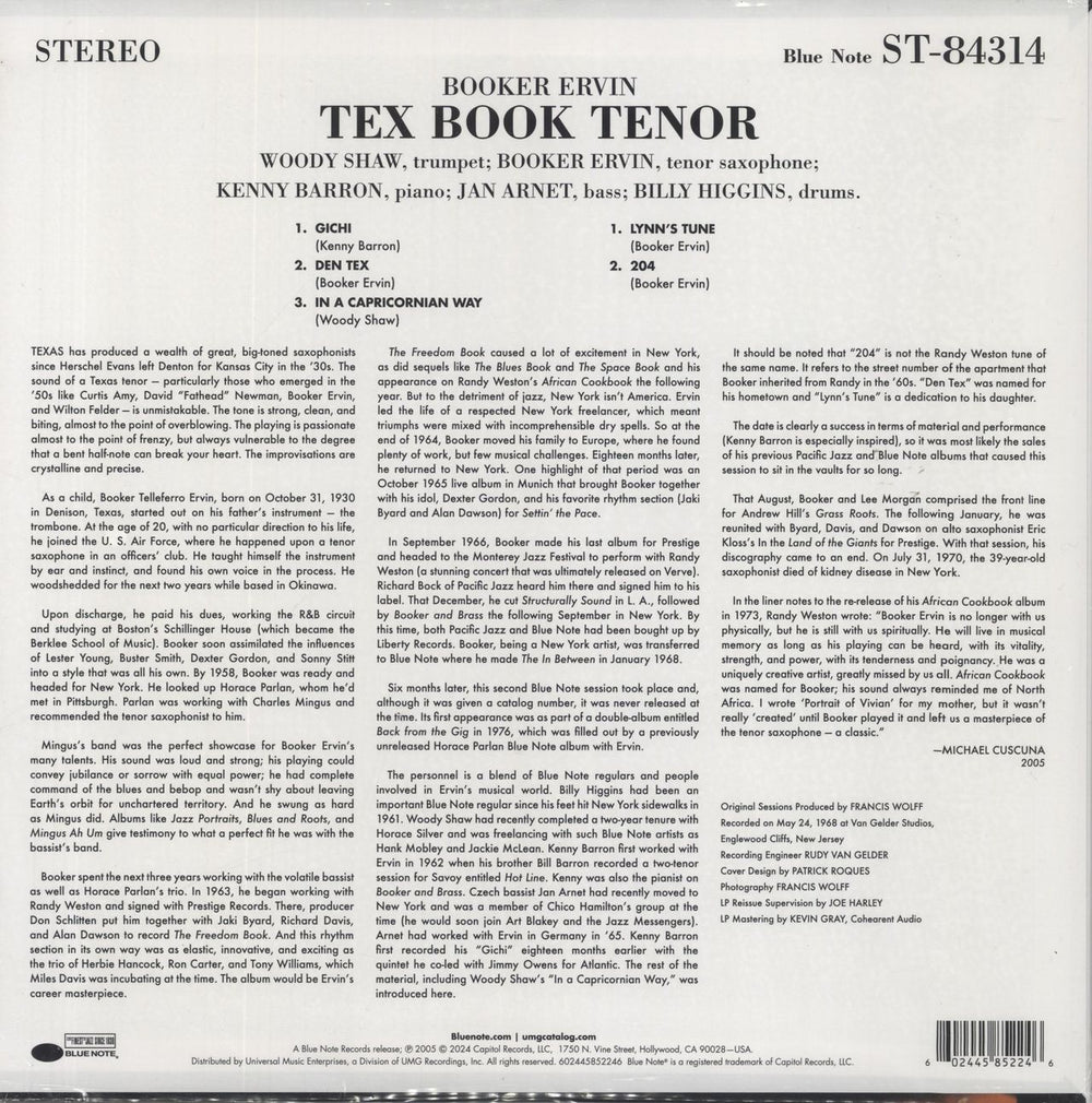 Booker Ervin Texbook Tenor US vinyl LP album (LP record) 602445852246