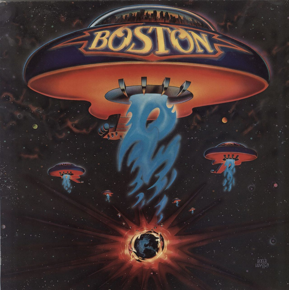 Boston Boston - Blue label UK vinyl LP album (LP record) EPC32038