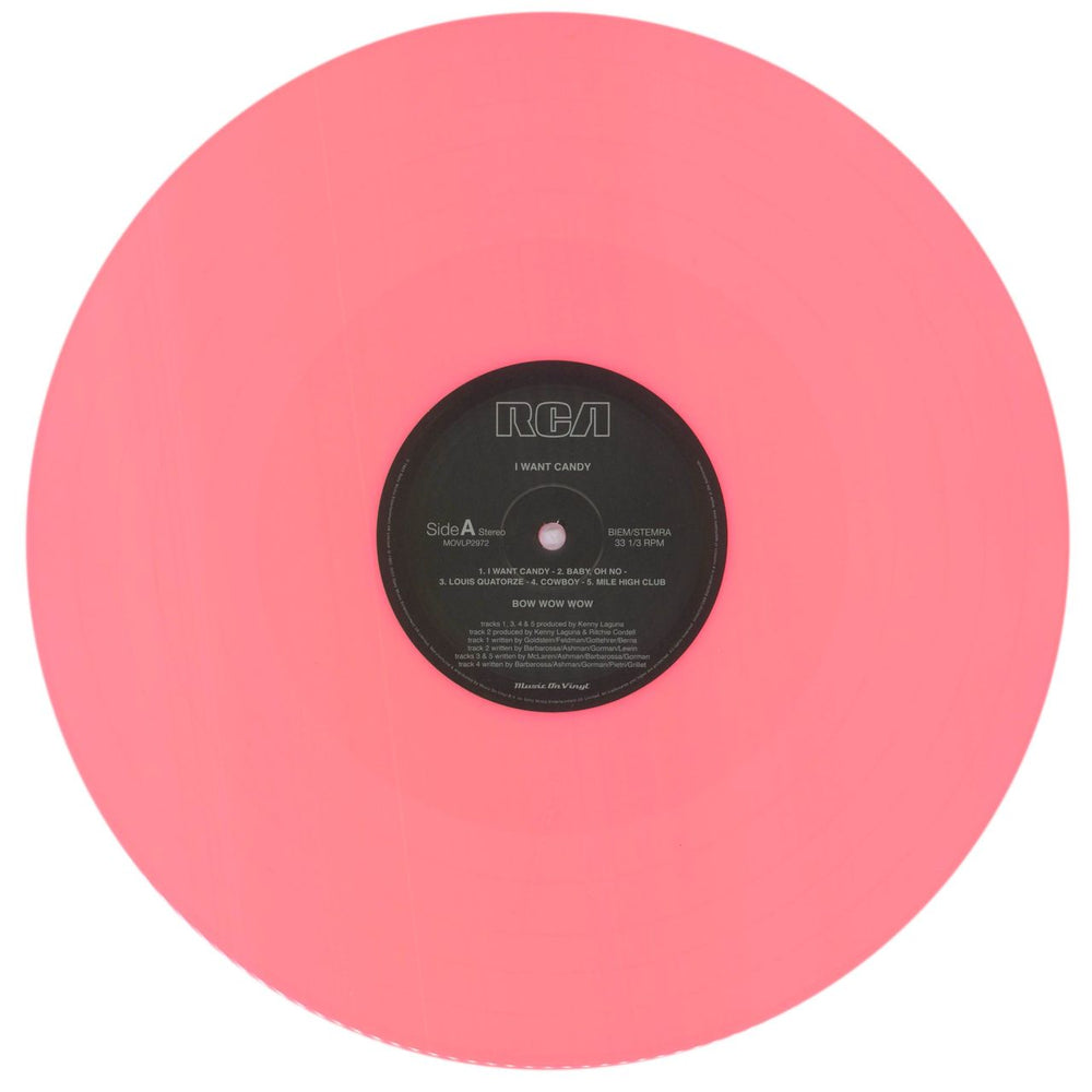 Bow Wow Wow I Want Candy - Pink Vinyl UK vinyl LP album (LP record) BWWLPIW840620