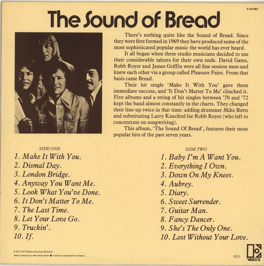 Bread The Sound Of Bread German vinyl LP album (LP record) RDBLPTH690683