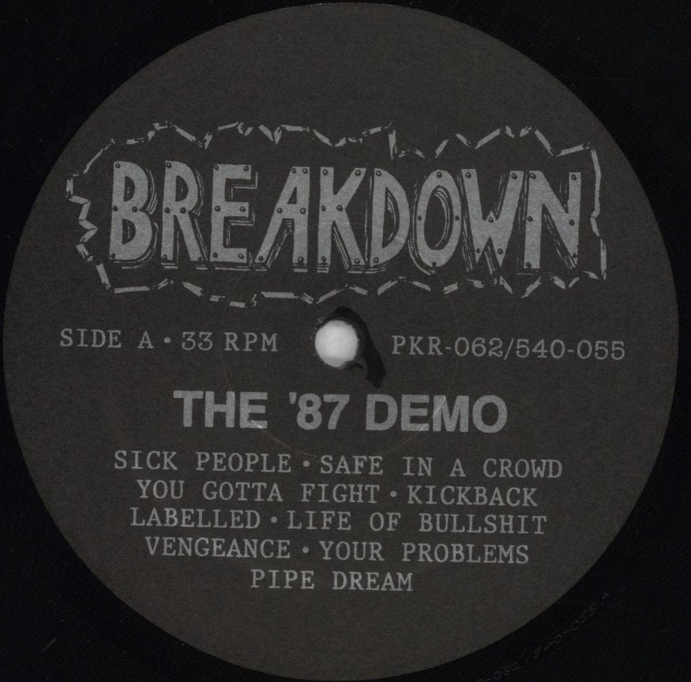 Breakdown The '87 Demo US vinyl LP album (LP record) 6U0LPTH825144