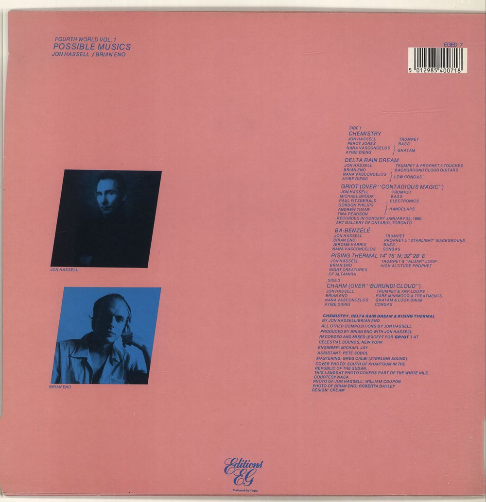 Brian Eno Fourth World Volume 1: Possible Musics UK vinyl LP album (LP record)