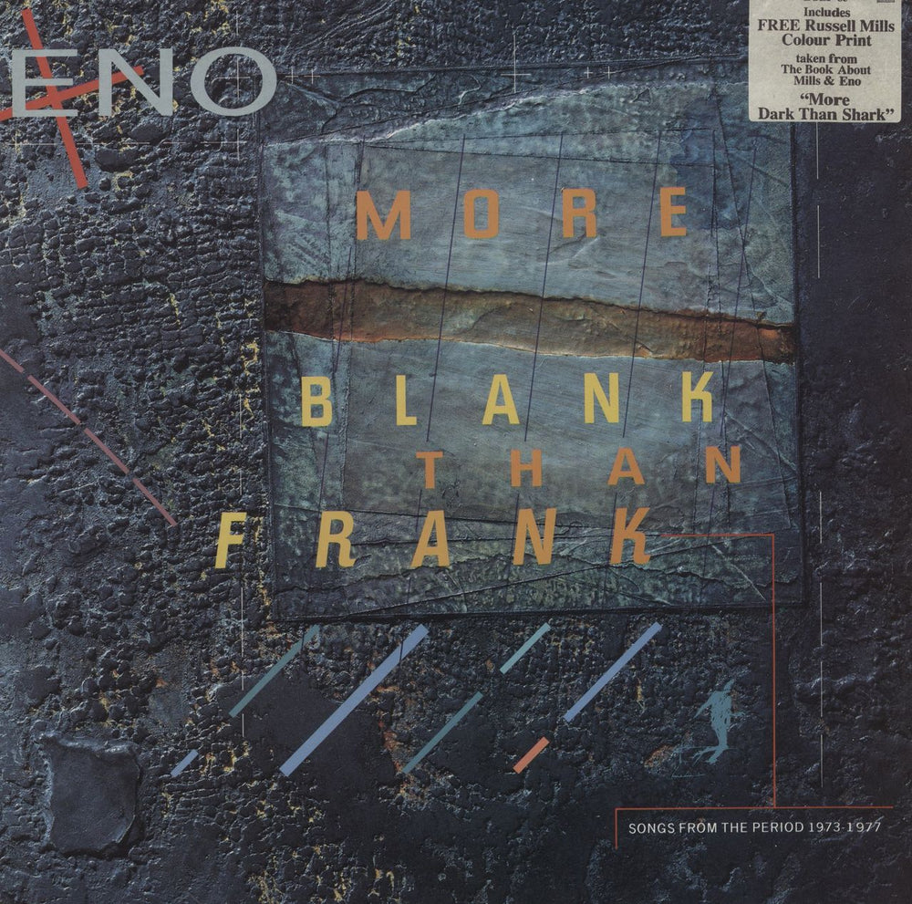 Brian Eno More Blank Than Frank + Print - Stickered - Gold Promo UK Promo vinyl LP album (LP record) EGLP65