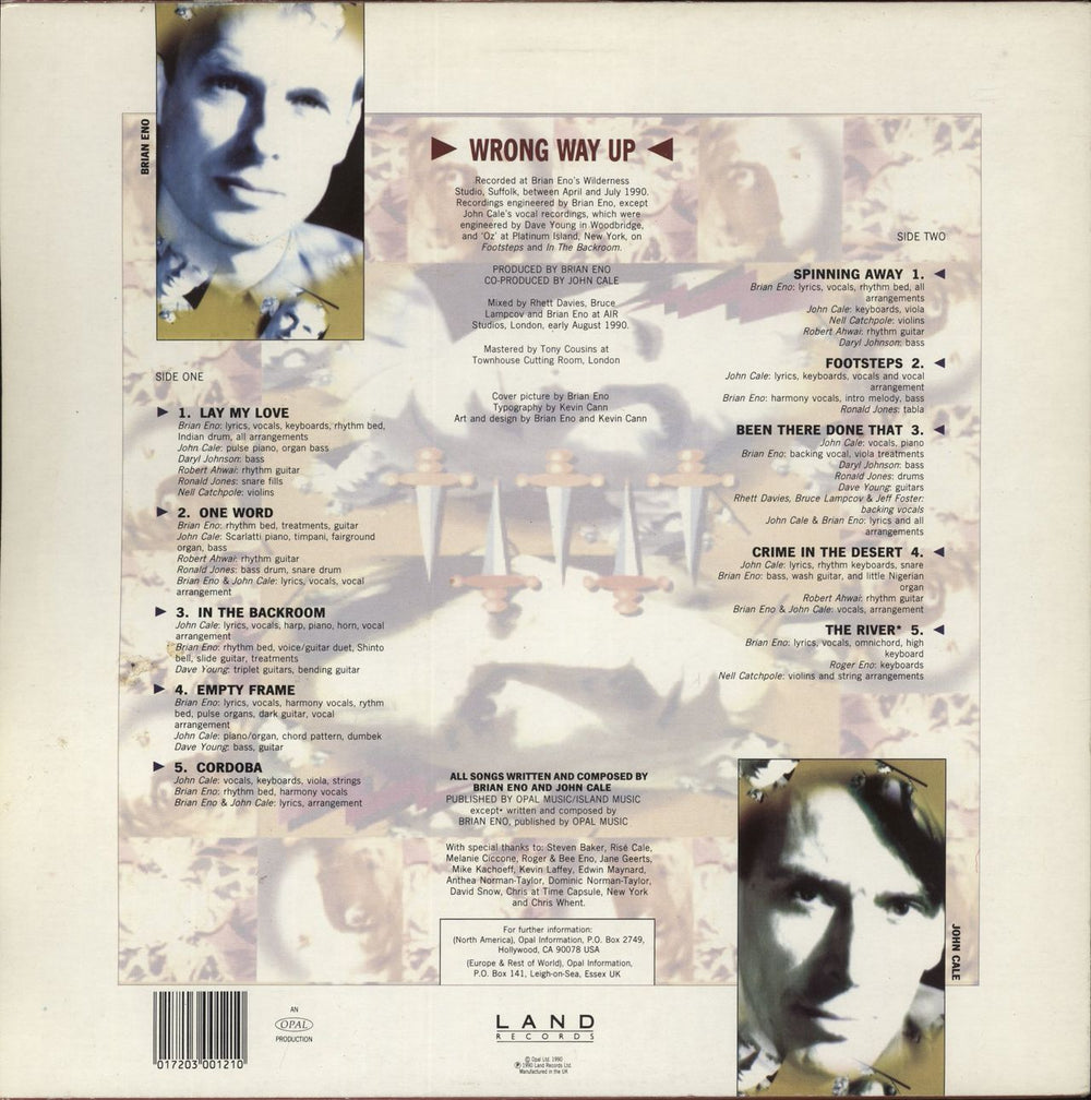Brian Eno Wrong Way Up UK vinyl LP album (LP record) 5017203001210