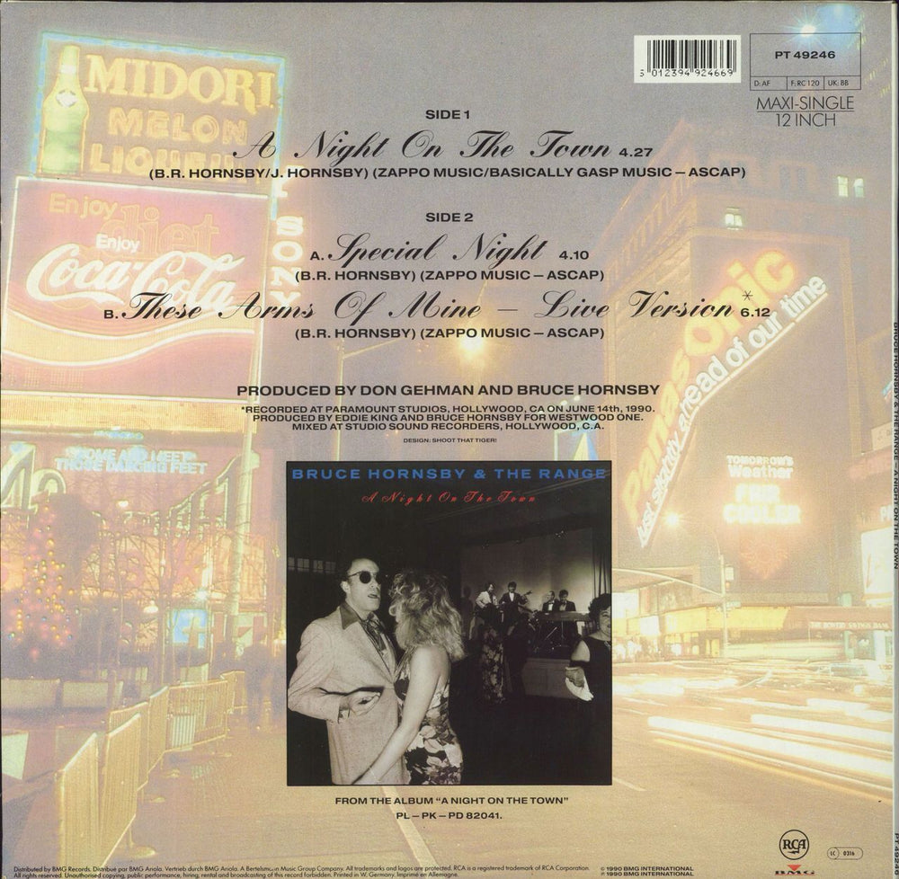 Bruce Hornsby A Night On The Town German 12" vinyl single (12 inch record / Maxi-single) 5012394924669