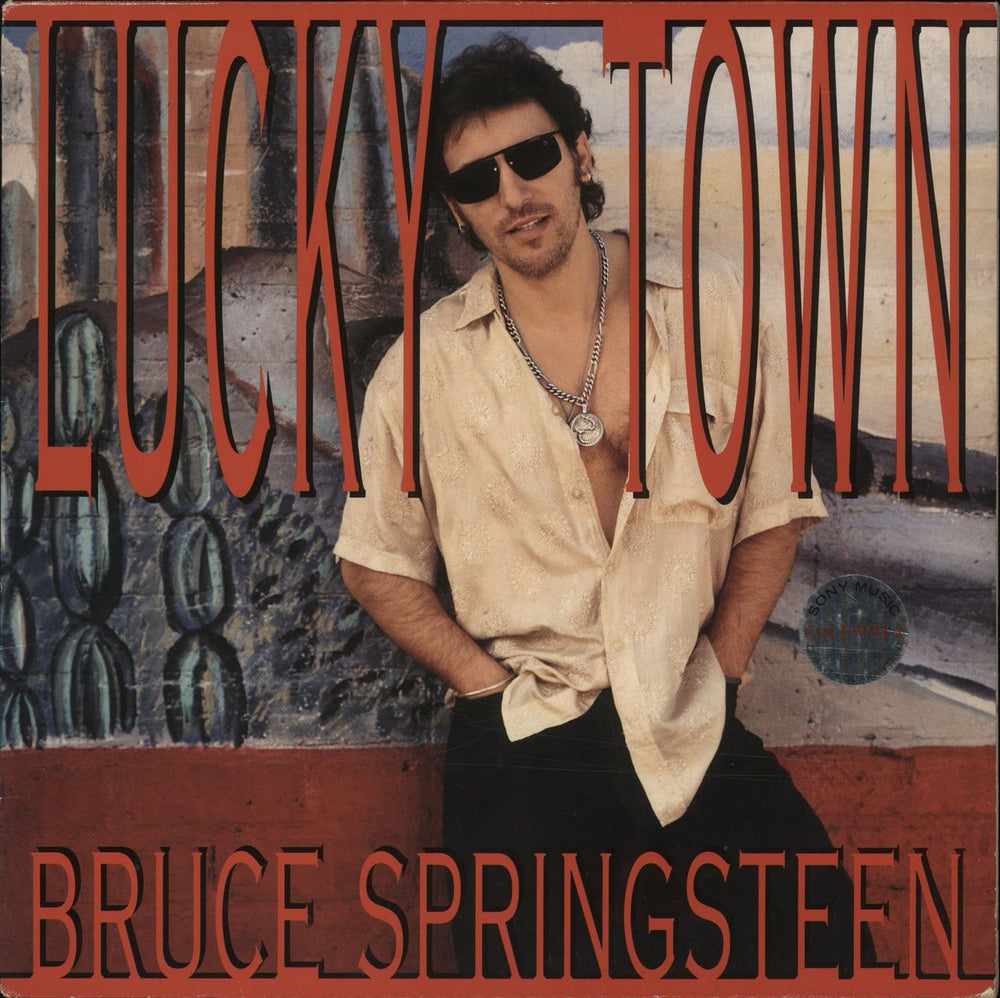 Bruce Springsteen Lucky Town - Hype-Sticker Dutch vinyl LP album (LP record) 4714241