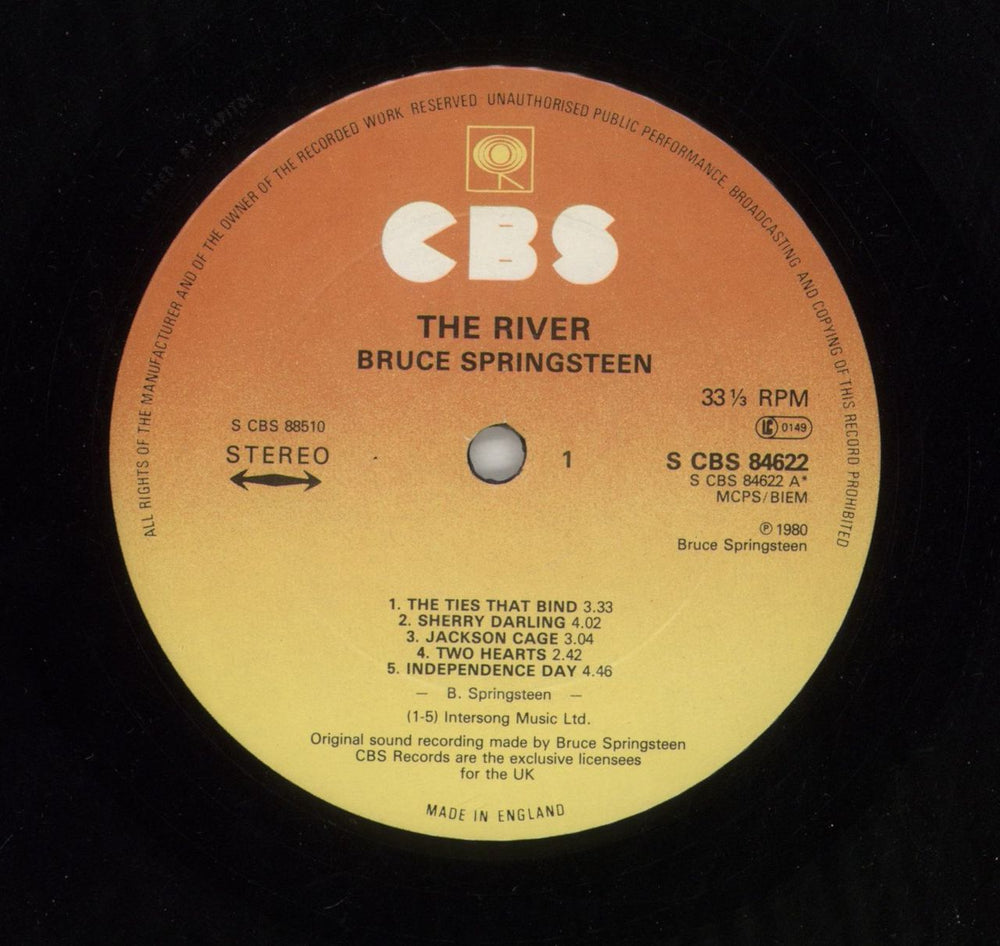 Bruce Springsteen The River - Stickered + Lyric insert UK 2-LP vinyl record set (Double LP Album) SPR2LTH591803