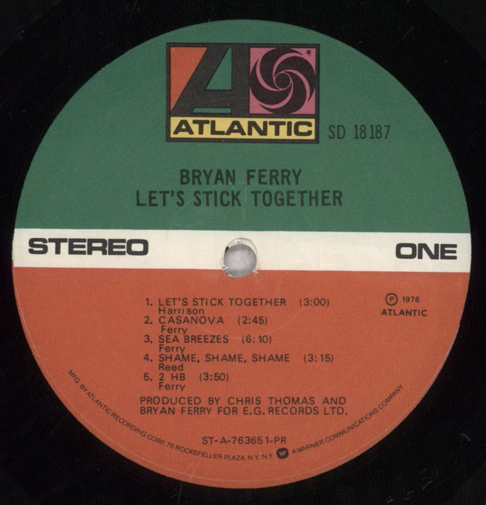 Bryan Ferry Let's Stick Together - EX US vinyl LP album (LP record) FERLPLE430198