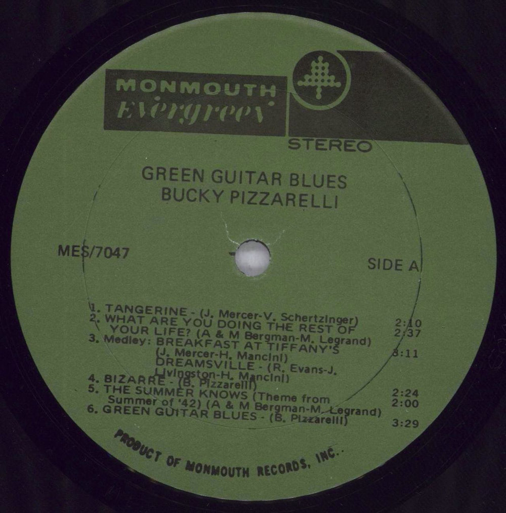 Bucky Pizzarelli Green Guitar Blues US vinyl LP album (LP record) 68ELPGR841712