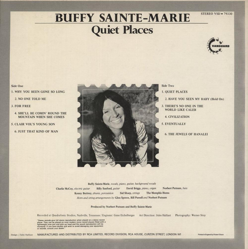 Buffy Sainte-Marie Quiet Places US vinyl LP album (LP record)