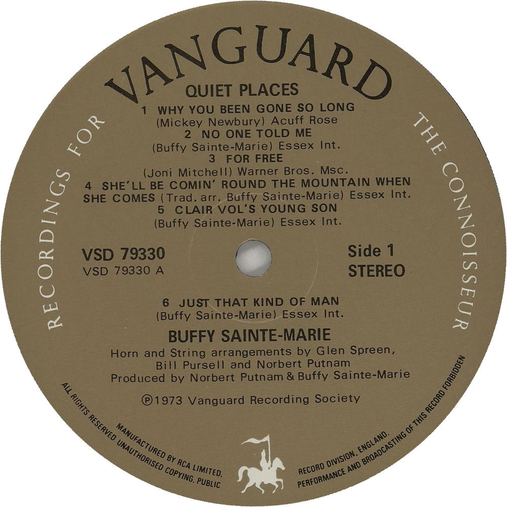 Buffy Sainte-Marie Quiet Places US vinyl LP album (LP record) BSMLPQU550886