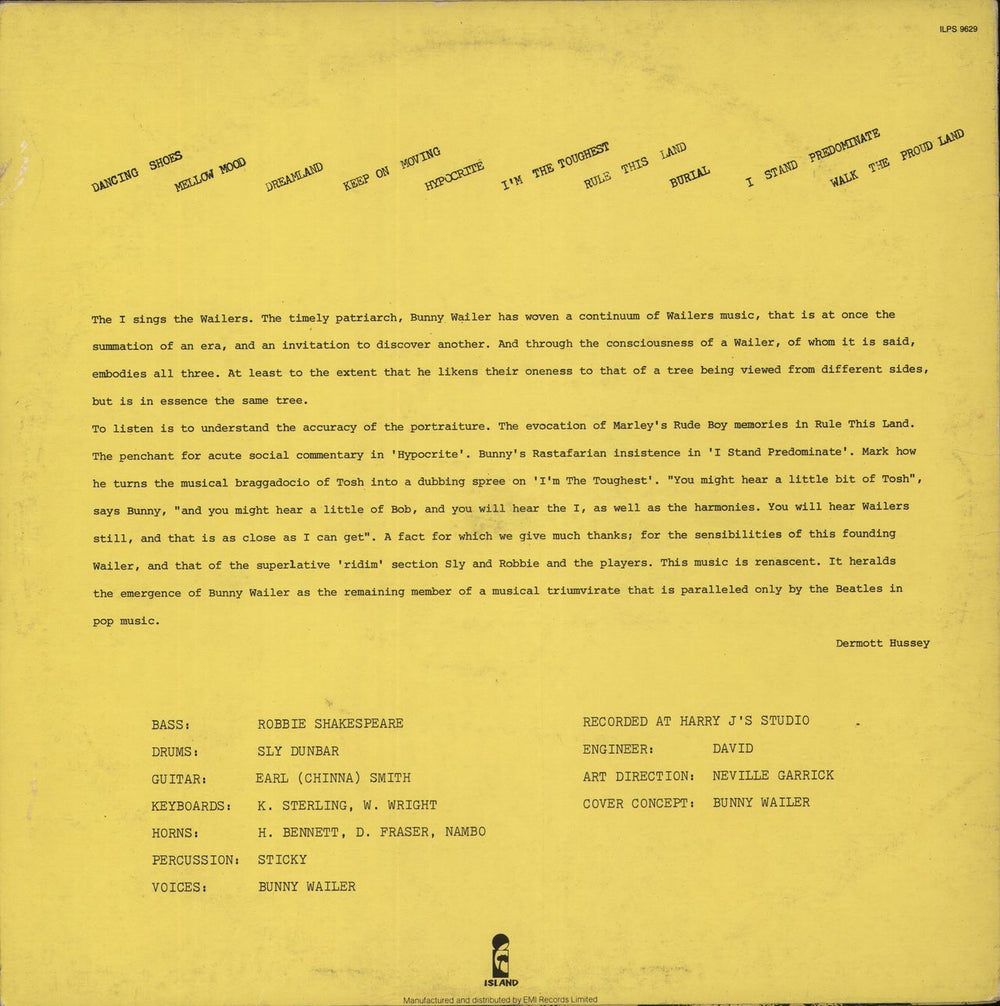 Bunny Wailer Sings The Wailers - EX UK vinyl LP album (LP record)