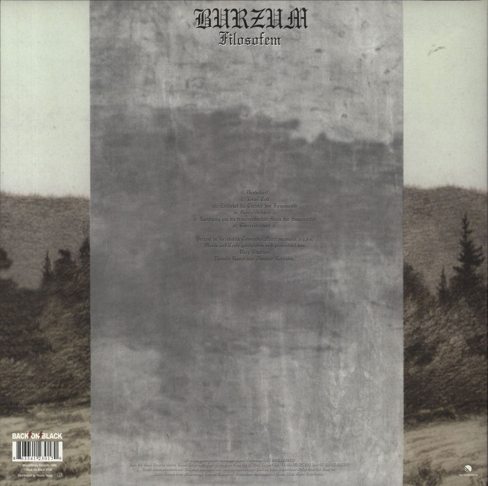 Burzum Filosofem - 180gm UK 2-LP vinyl record set (Double LP Album) 803341230170