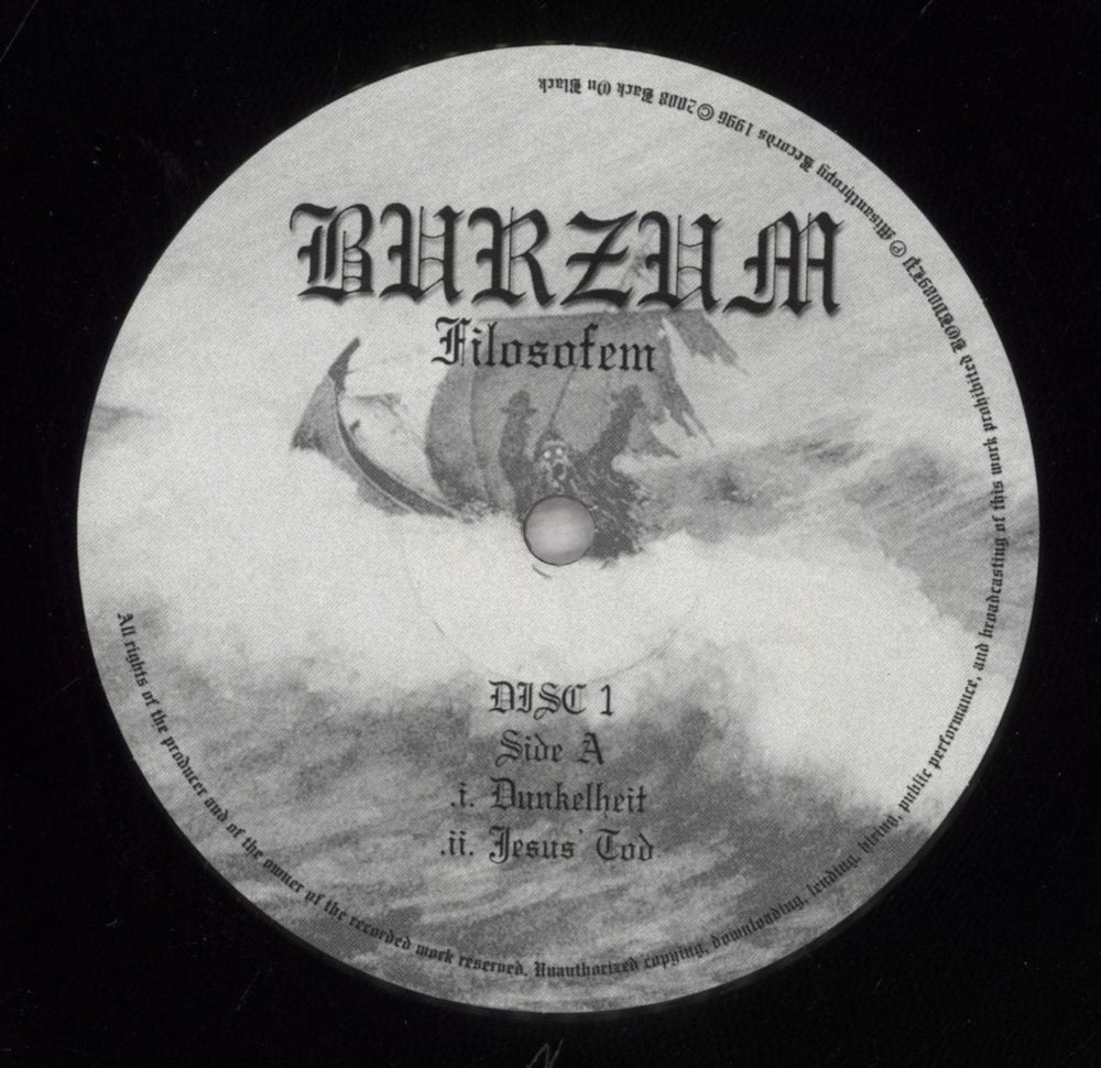 Burzum Filosofem - 180gm UK 2-LP vinyl record set (Double LP Album) E2R2LFI840985